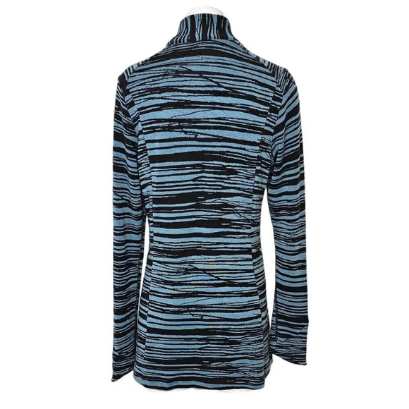 Ibex Womens Juliet Zip Up Tunic Sweater Size Small Blue Black Wool Pockets - Picture 2 of 7